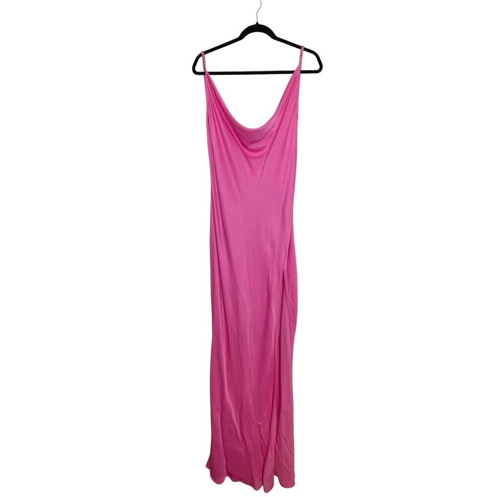 Meshki Jade Cowl Neck Backless Maxi Dress With Slit Pink Size XXL - Picture 2 of 10